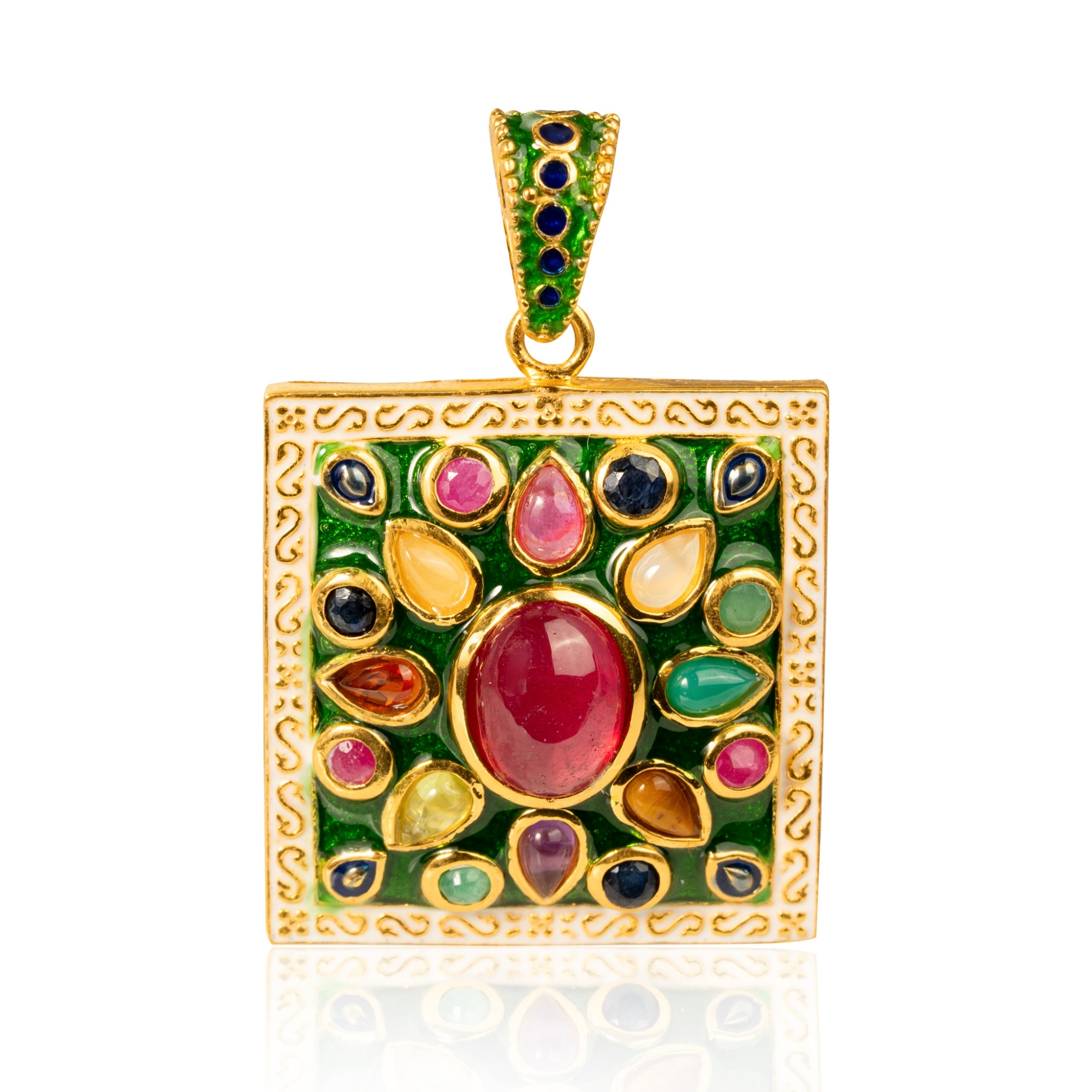 P0017 Ruby , Blue Topaz