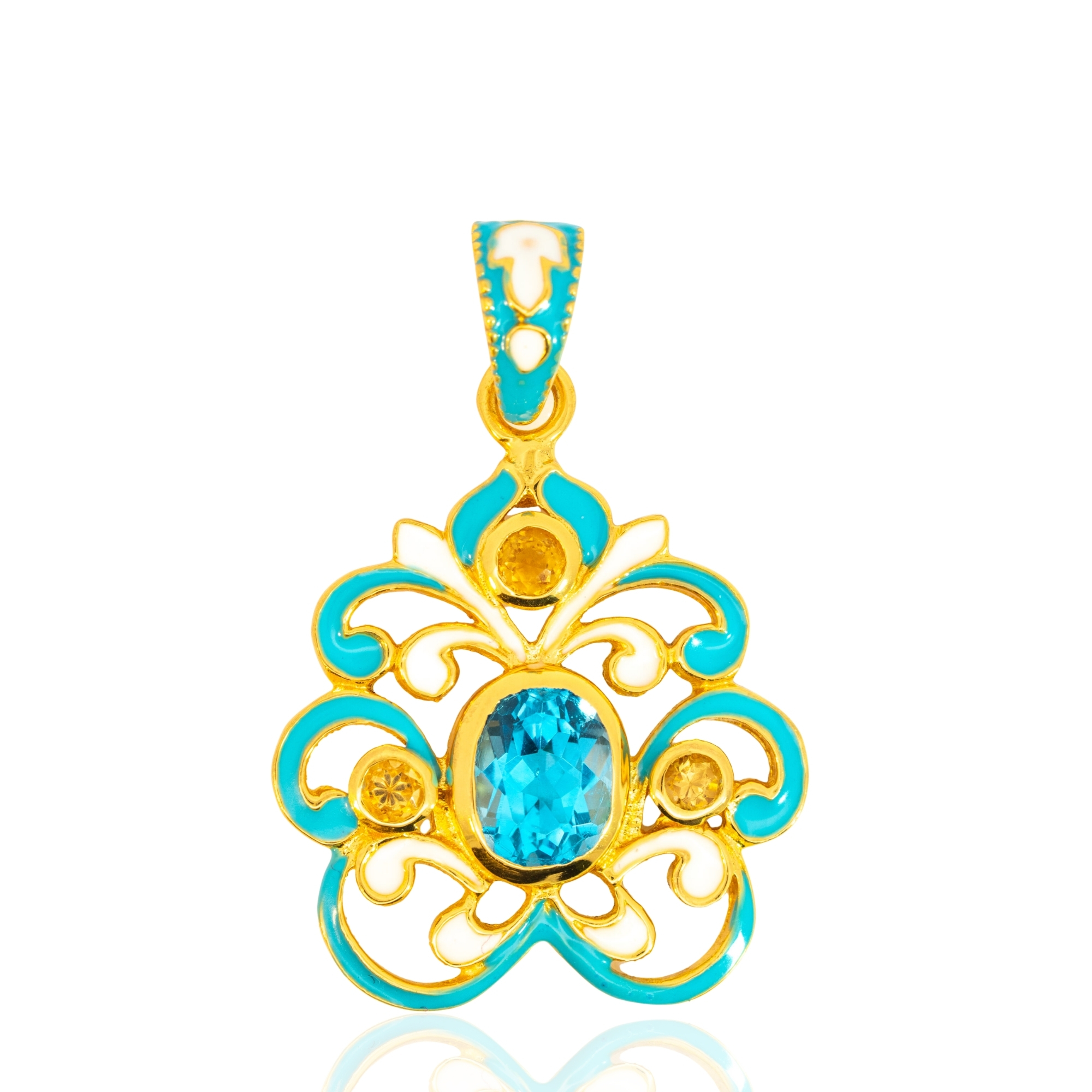 P0112 Blue Topaz , Ruby , Citrine , Green Agat