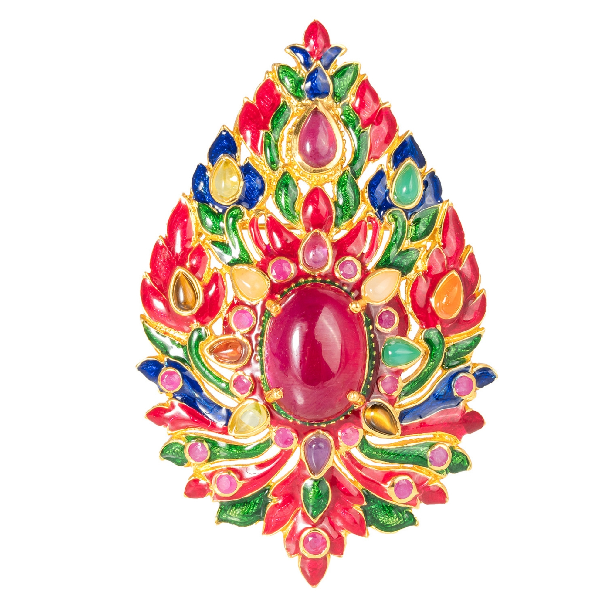 BH0177 Ruby , Blue Topaz , Green Agate